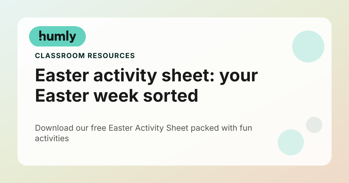 Easter activity sheet: your Easter week sorted
